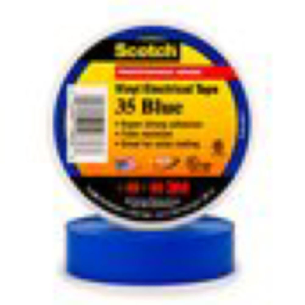 3M - ruban adhésif vinyle - 3m scotch 35 - bleu - 19 mm x 20 mètres - 3m 80050 - Colle & adhésif