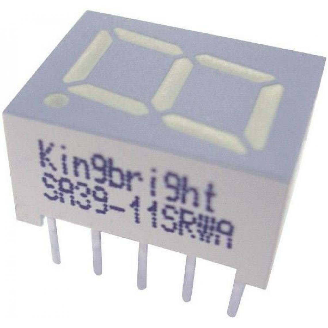 Inconnu - Afficheur 7 segments Kingbright SA39-11GWA Nombre de chiffres: 1 vert 10 mm 2.2 V 1 pc(s) - Fiches électriques