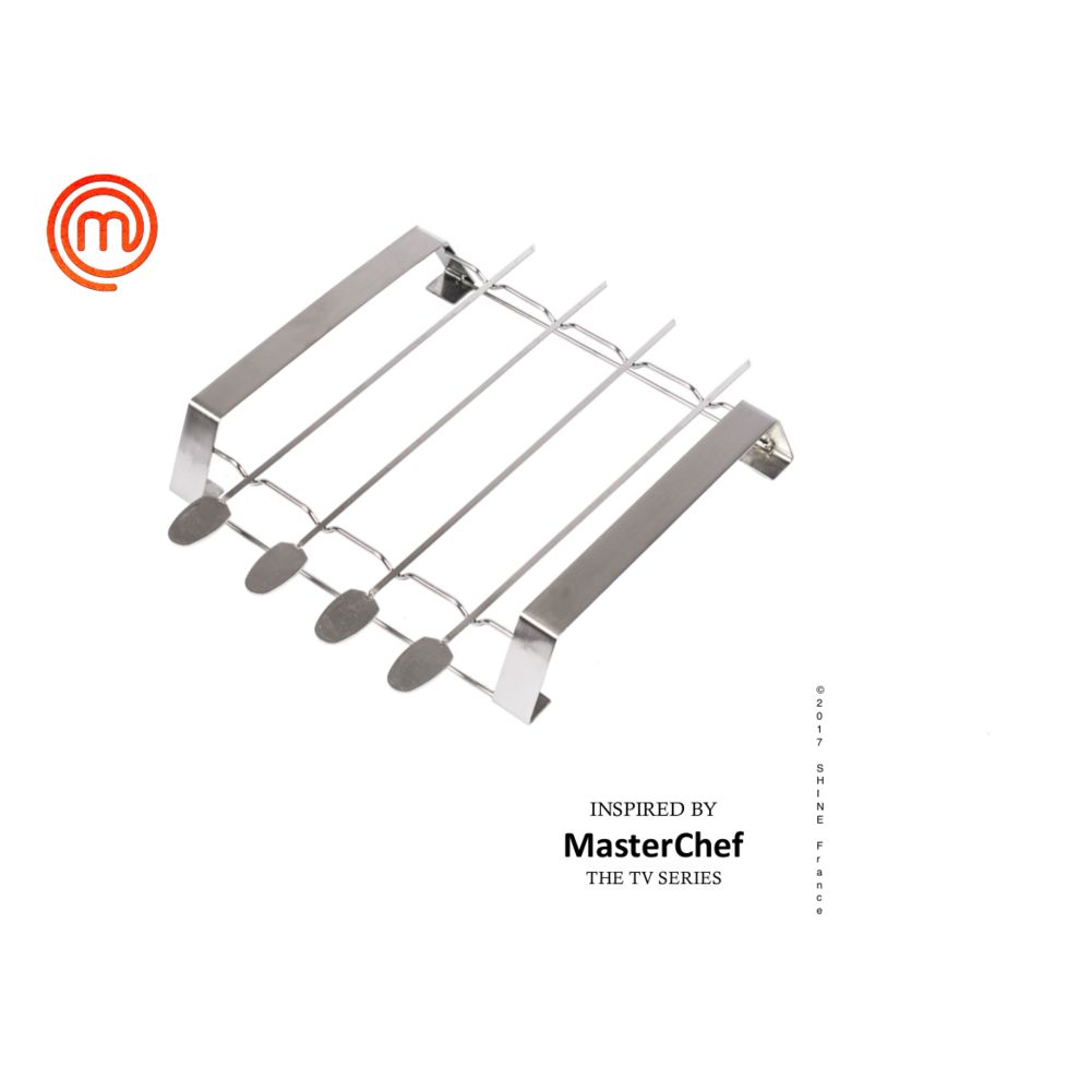 marque generique - MasterChef - Jeu de 4 brochettes avec support - Accessoires barbecue