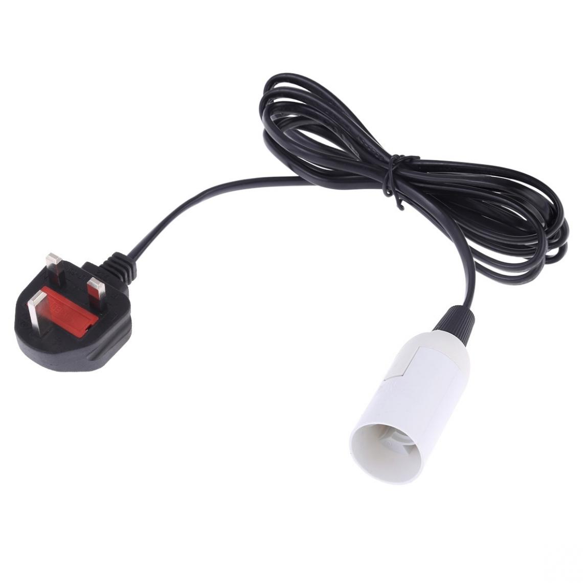 Wewoo - Prise d'alimentation de lustre de support de lampe de chapeau de fil E14 avec le câble d'extension de 1.8mgrande du Royaume-Uni - Douilles électriques