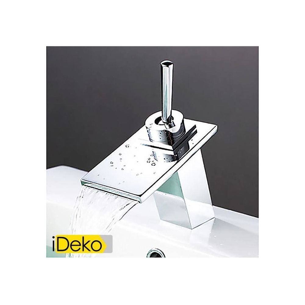 Ideko - iDeko® Robinet Mitigeur lavabo cascade robinet évier salle de bains contemporaine - fini chrome - Lavabo