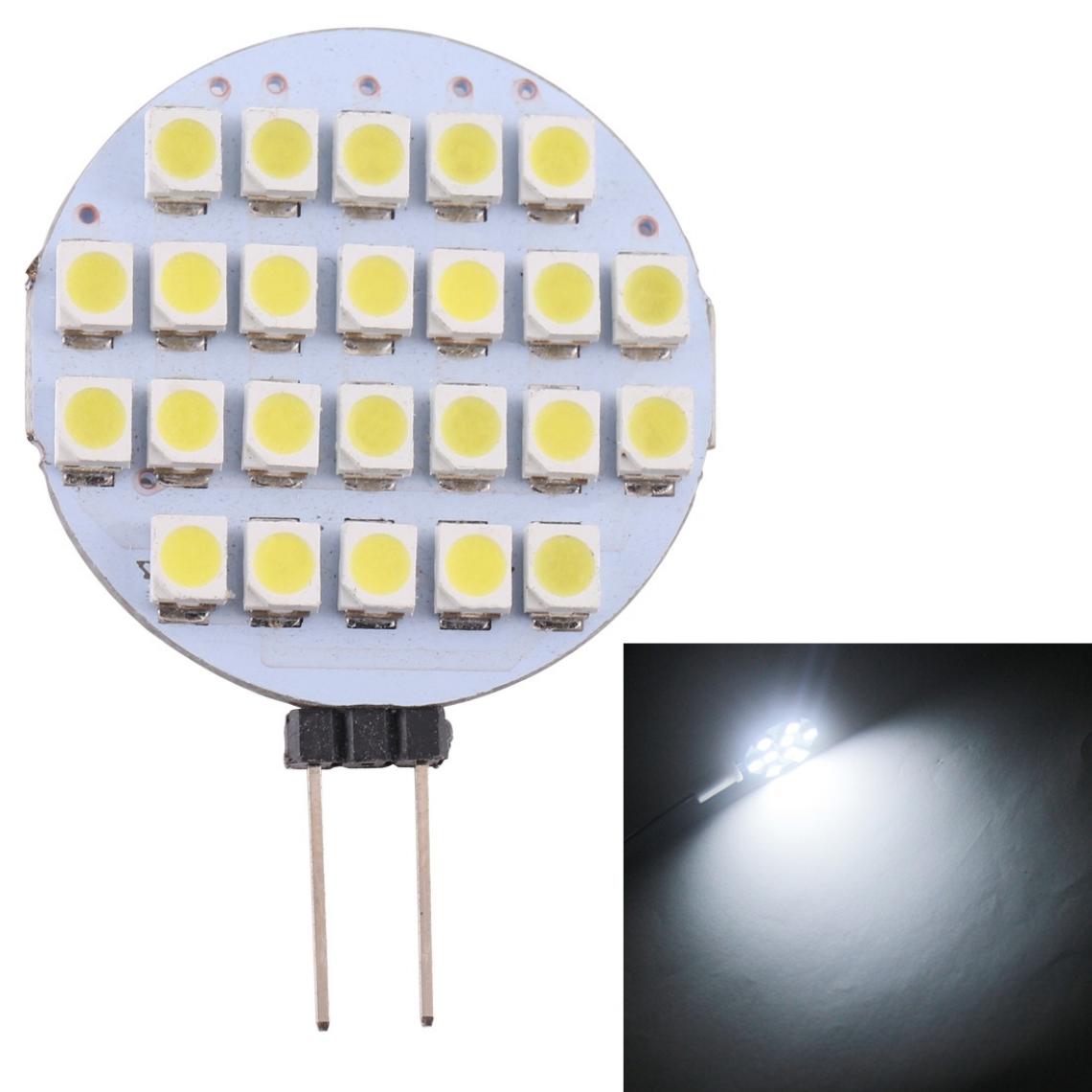 Wewoo - G4 24 LED SMD 3528 168LM 6000-6500K Ampoule de lampe de base à broche à économie d'énergie à intensité variableDC 12V lumière blanche - Ampoules LED