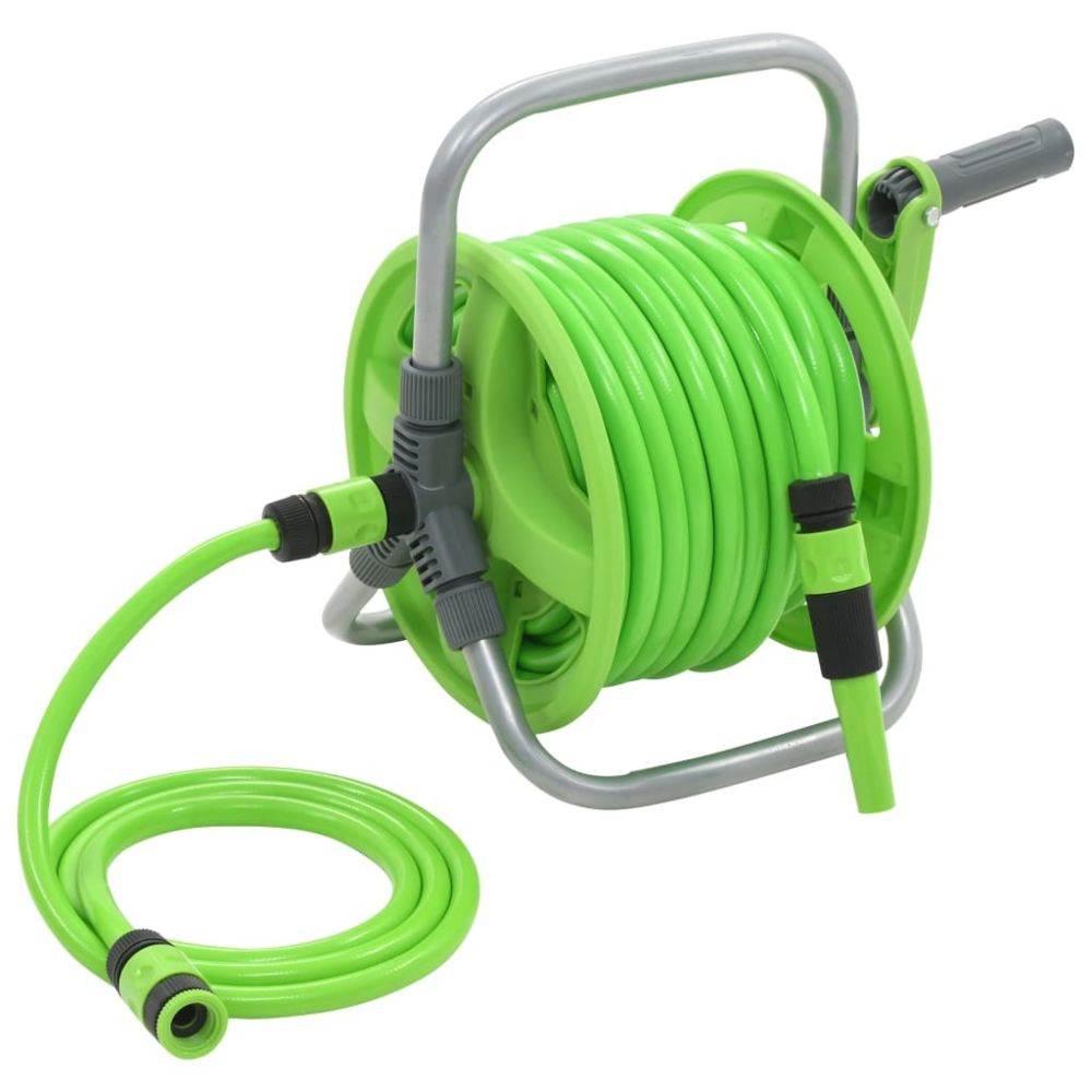 Vidaxl - Enrouleur de tuyau d'arrosage 20 + 2 m | Vert - Organisation et rangement d'outils - Porte-tuyau d'arrosage | Vert | Vert - Armoires