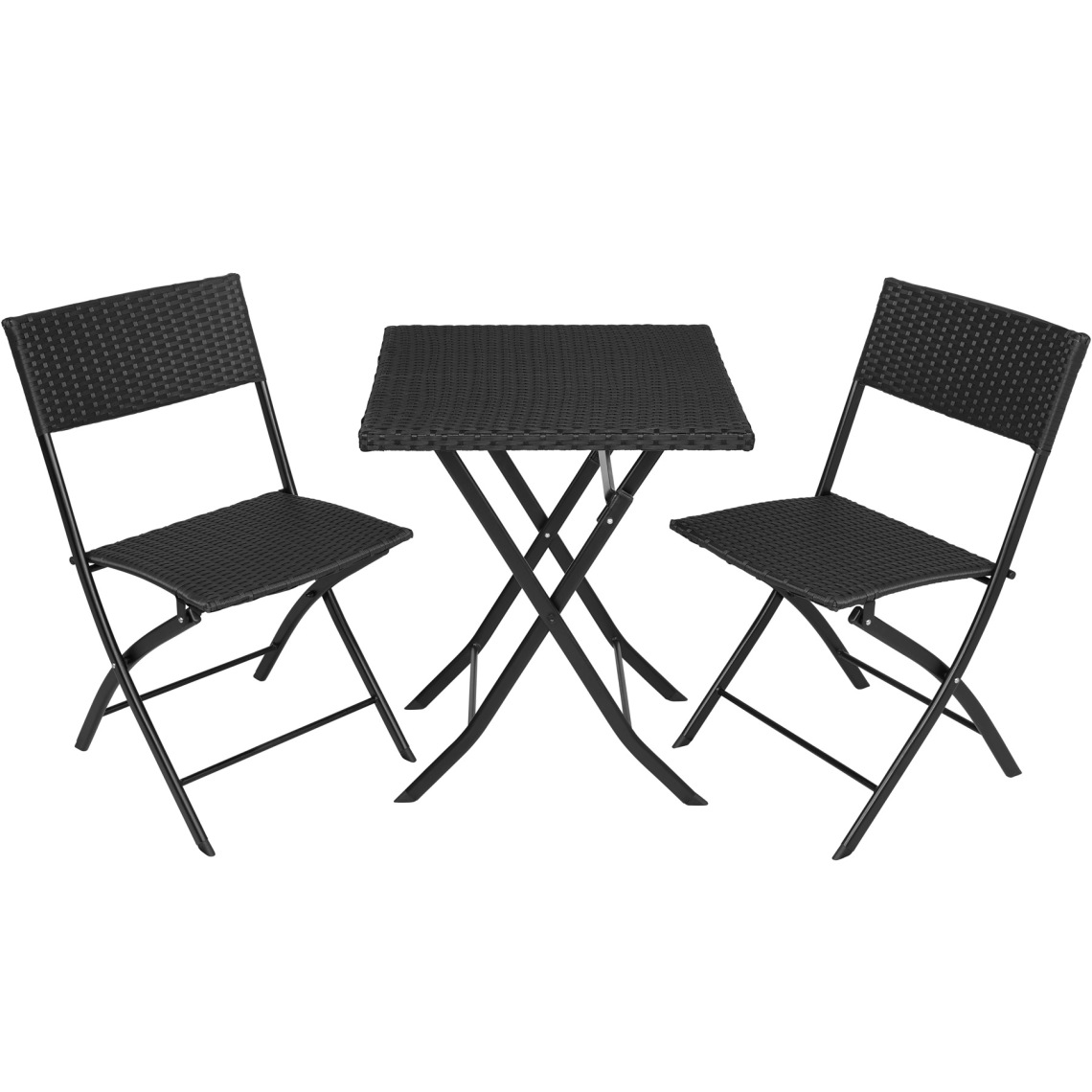 Tectake - Salon de jardin TREVI 2 personnes - noir - Ensembles canapés et fauteuils