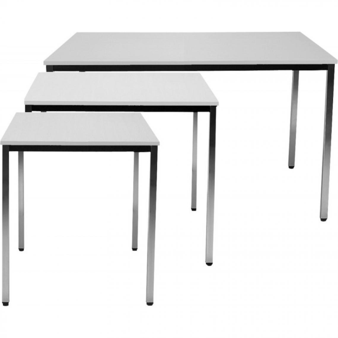 marque generique - Table 800x800 mm chrom/gris clair - Cheville