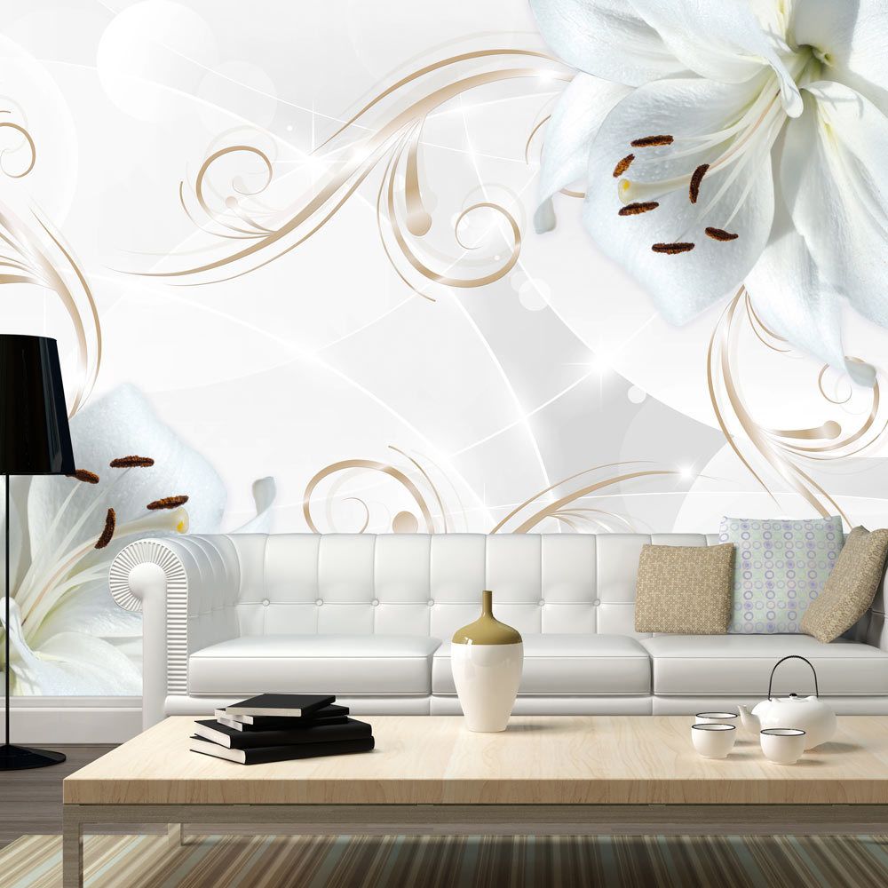 Bimago - Papier peint - White dancers - Décoration, image, art | Fleurs | Lilies | - Papier peint