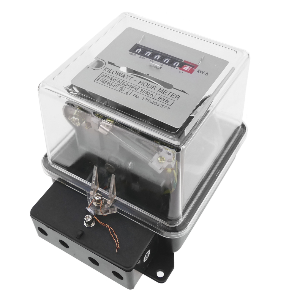 Bematik - Compteur d'énergie électricité monophasé wattmetere 10A 230V 50Hz 30A max de plastique transparent - Boîtes d'encastrement