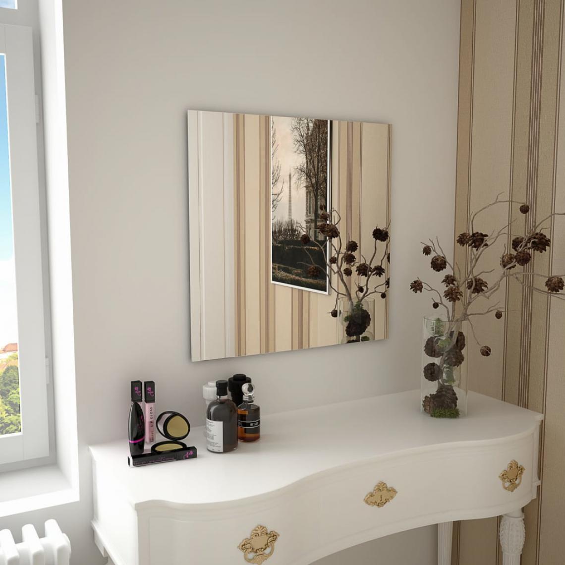 Chunhelife - Miroir mural carré 60 x 60 cm Verre - Miroir de salle de bain