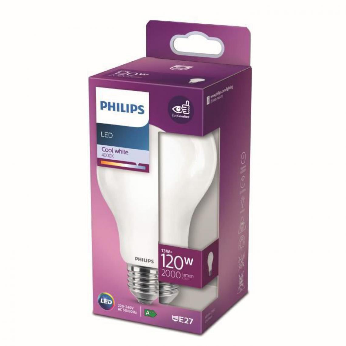 Philips - Philips Ampoule LED Equivalent 120W E27 Blanc froid Non Dimmable, verre - Ampoules LED