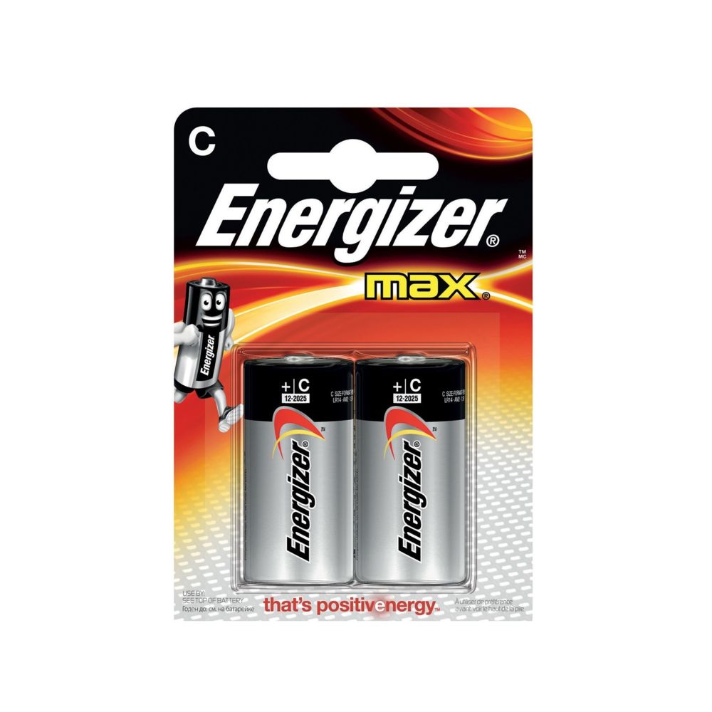 Energizer - Lot de 2 piles alcaline Max LR14 1,5V - Piles standard