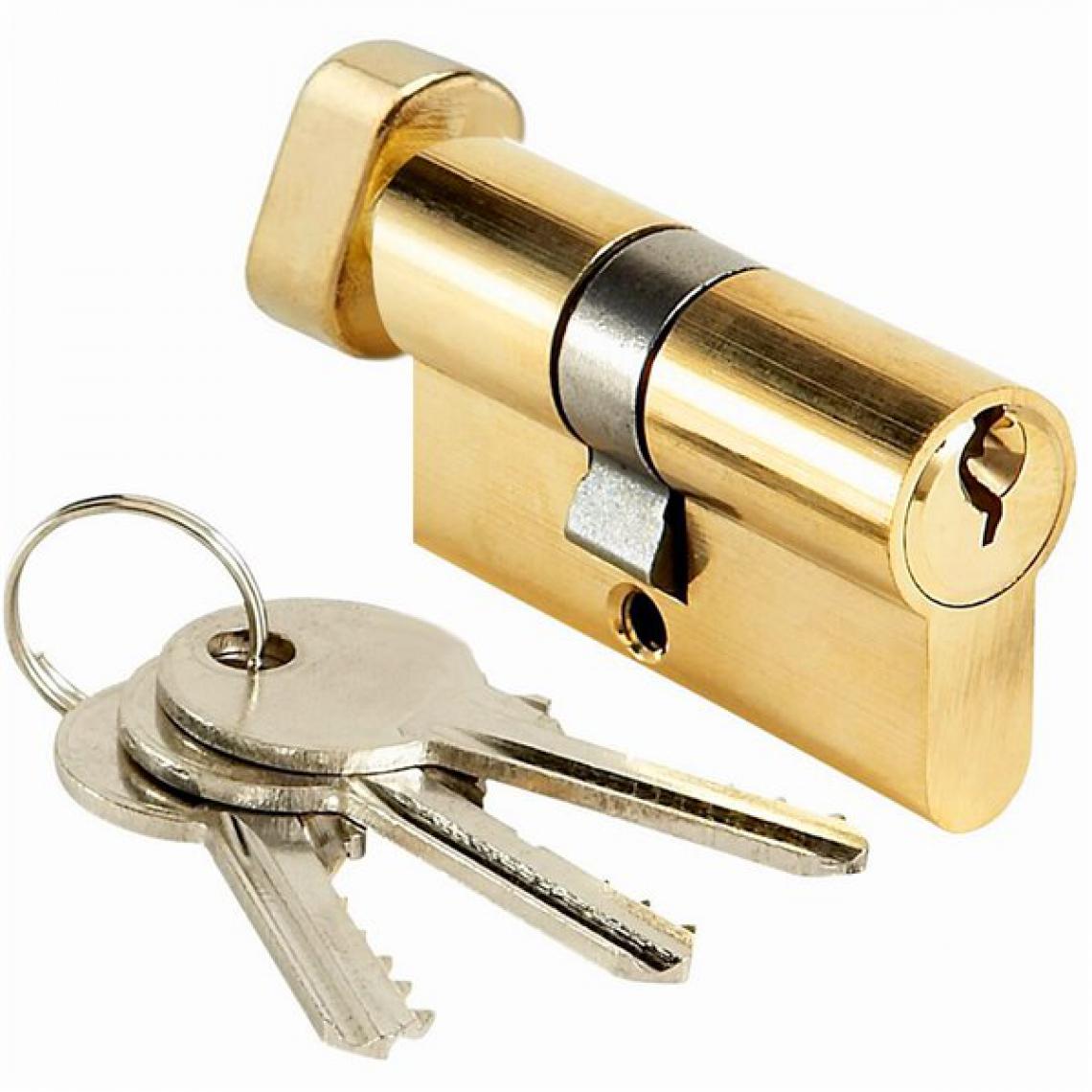 Abus - Cylindre de serrure de porte à bouton ABUS 30 + 30 mm Barillet doré 3 clés - Cylindre de porte