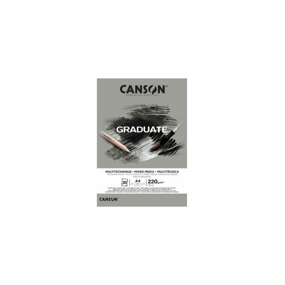Canson - CANSON Bloc de dessin GRADUATE MIXED MEDIA, gris, A5 () - Outils et accessoires du peintre