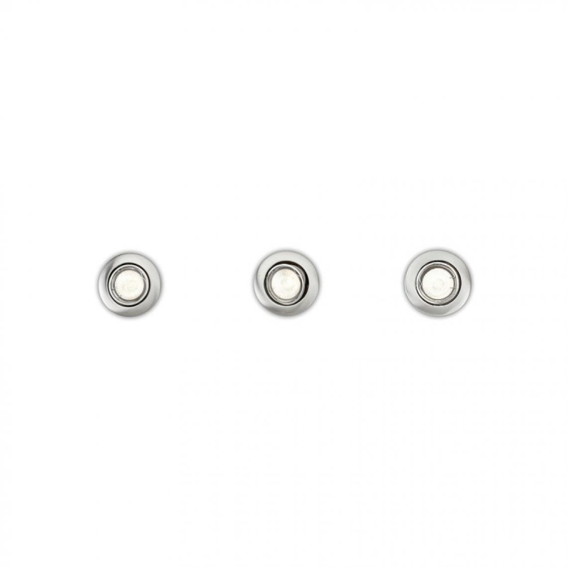 Philips - Set de 3 anneaux encastrables inclinables PHILIPS - GU10 - 9 cm - chrome mat - 93513 - Ampoules LED