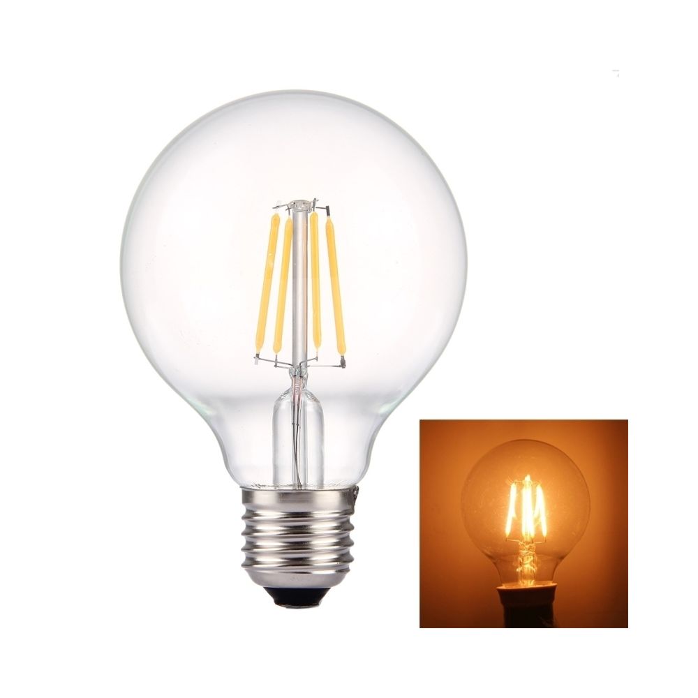 Wewoo - Ampoule Transparent et blanc G80 E27 4W 4 LEDs 380 LM 2700K Rétro Économie d'énergie LED Filament ampoule, AC 85-265V chaud - Ampoules LED