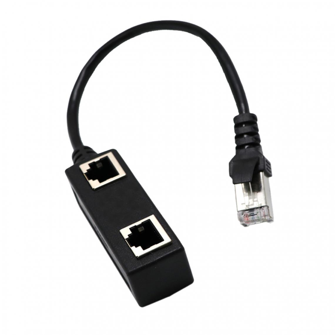 marque generique - 1 À 2 LAN Prise RJ45 Splitteur Ethernet Adaptateur Network Y Splitter Plug Extender Adapter - Fiches électriques