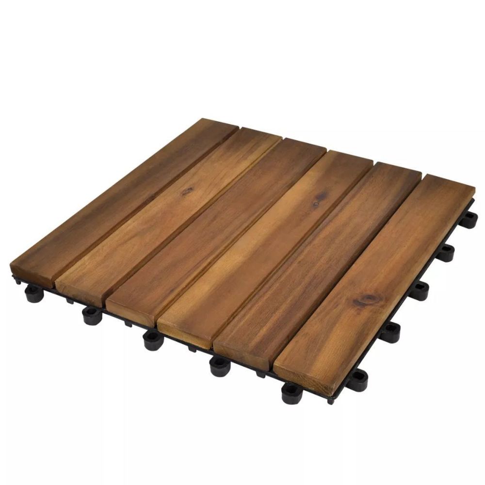 Vidaxl - Tuile de plancher en acacia modèle vertical 10 pcs | Brun - Bétonnières