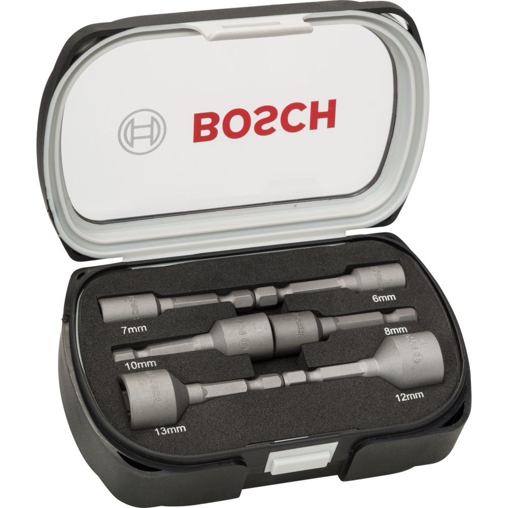 Bosch - Set de 6 douilles à queue 6 pans mâle 1/4"" pour vis à tête 6 pans  - Clés et douilles
