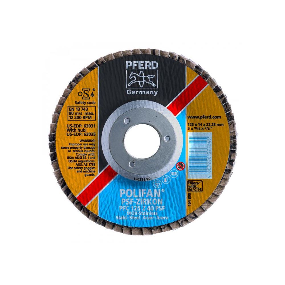 Pferd - Disque à lamelles PSF Z plat PFERD (60 - 125 - 14) - Accessoires sciage, tronçonnage