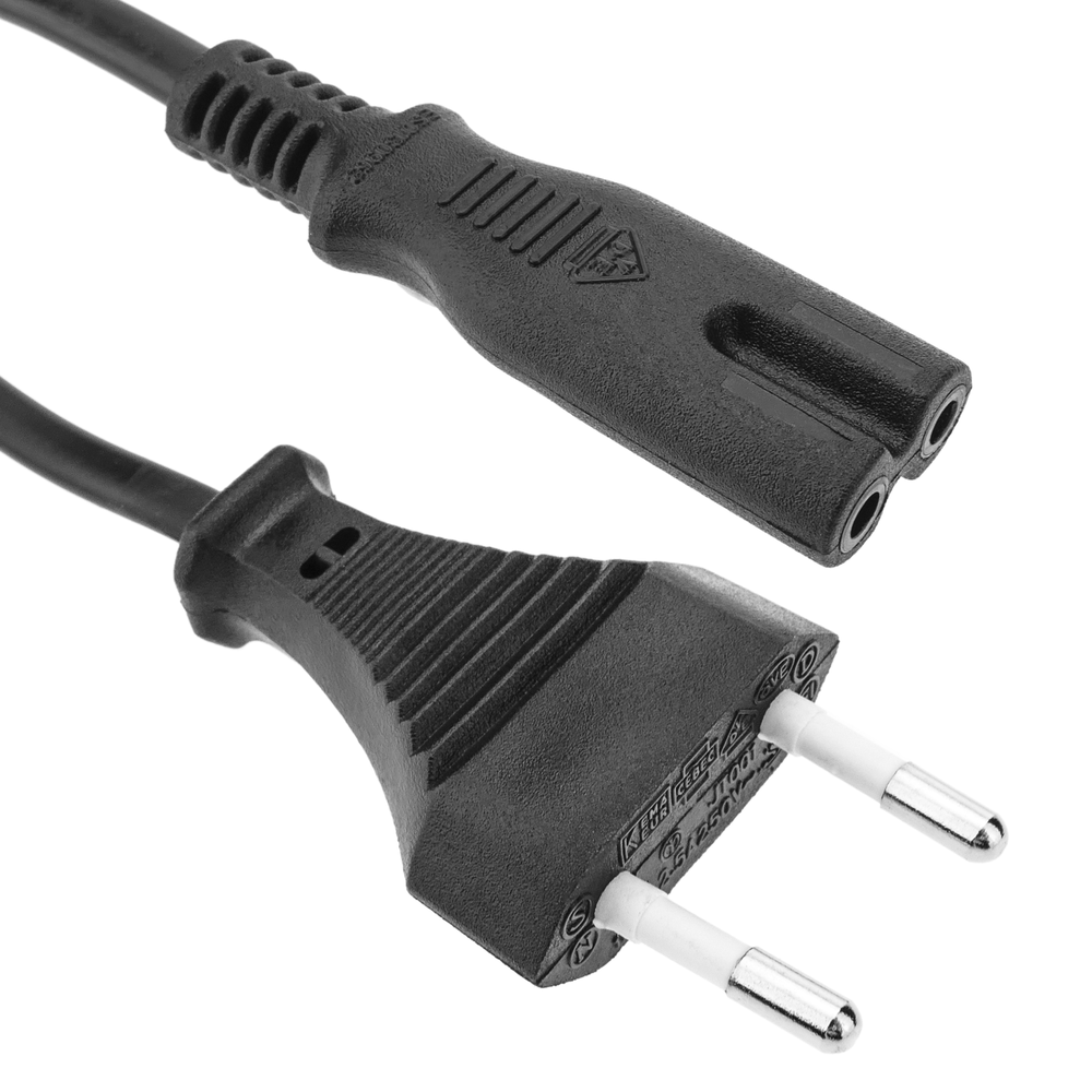 Bematik - Câble d'alimentation électrique IEC-60320 1.8m. Fiche C7 femelle à bipolaire mâle - Fils et câbles électriques