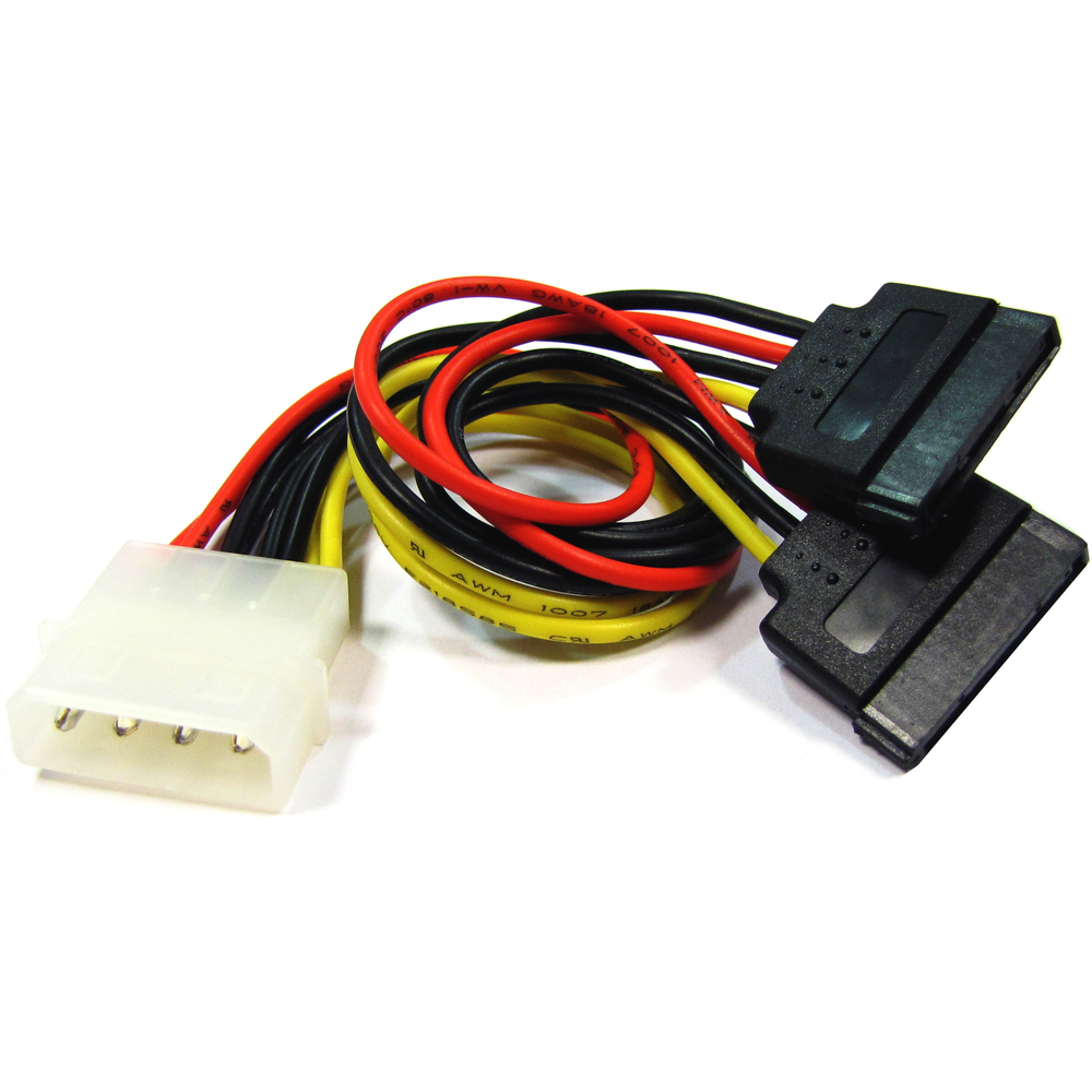 Bematik - Cable d alimentation MOLEX 4P-M (5,25) > 2 x 15P-H (SATA) Y - Fils et câbles électriques