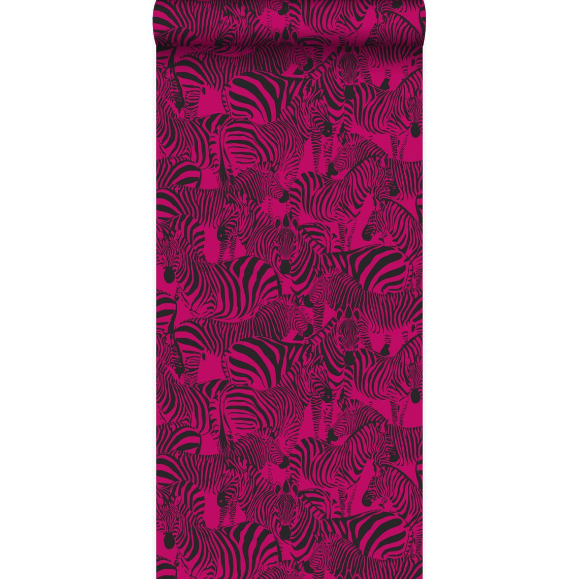 Origin - Origin papier peint zèbres rose bonbon - 347455 - 53 cm x 10,05 m - Papier peint