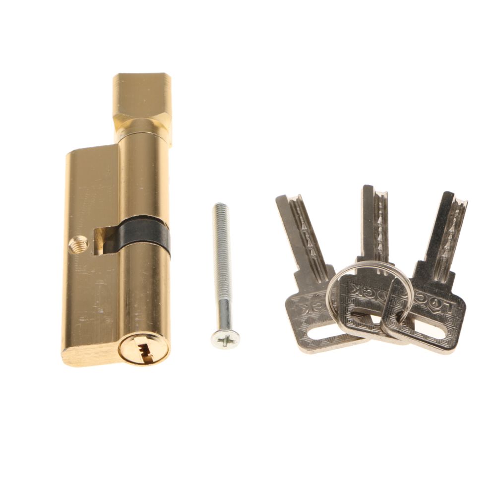 marque generique - serrure de porte de cylindre de clé de cuivre à la maison de sécurité à la maison anti-rupture avec 3 clés - Bloque-porte