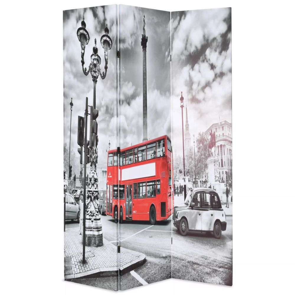 Vidaxl - Cloison de séparation 120 x 180 cm Bus londonien Noir et blanc - Séparateurs de pièces - Meubles | Multicolore | Multicolore - Cloisons