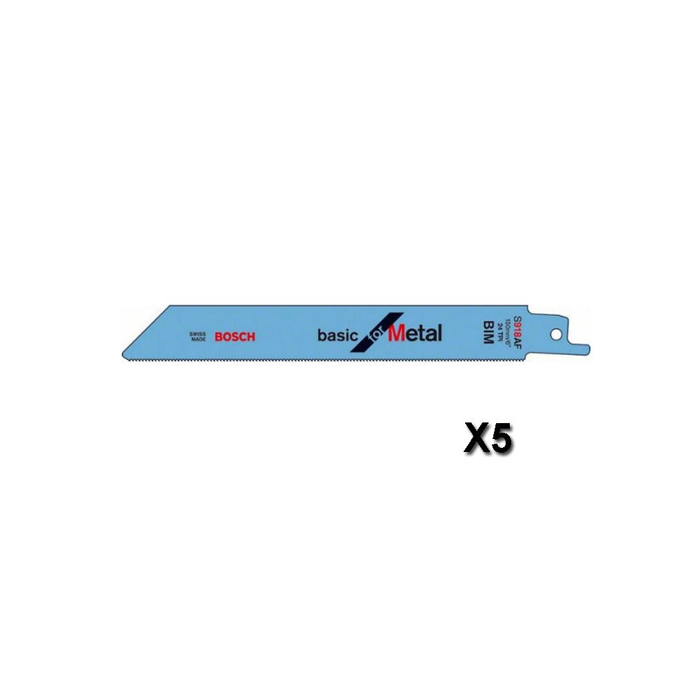 Bosch - Lot de 5 lames de scie sabre Basic for Metal 150x16x0,8 mm BOSCH 2608651781 - Accessoires sciage, tronçonnage
