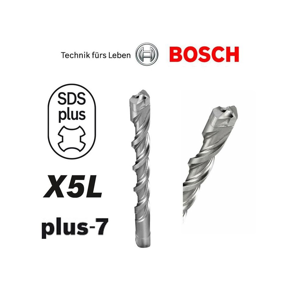 Bosch - Foret à béton à queue SDS-Plus X5-L SDS-plus-7 Ø7mm longueur 165mm BOSCH 2608585037 - Accessoires vissage, perçage