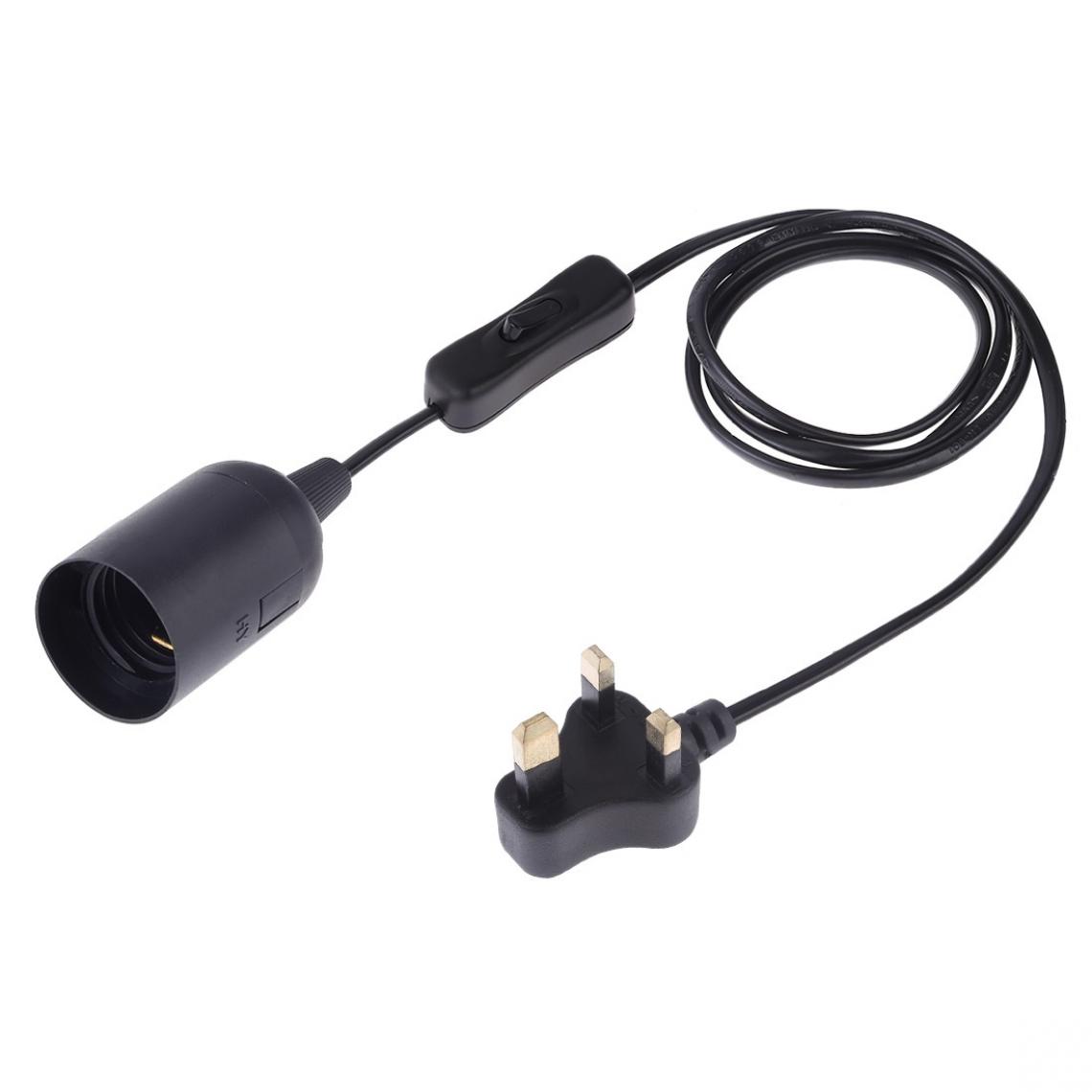 Wewoo - E27 Wire Cap Switch Support de lampe Chandelier Prise de courant avec rallonge de 1,2 mPetite UK Noir - Douilles électriques