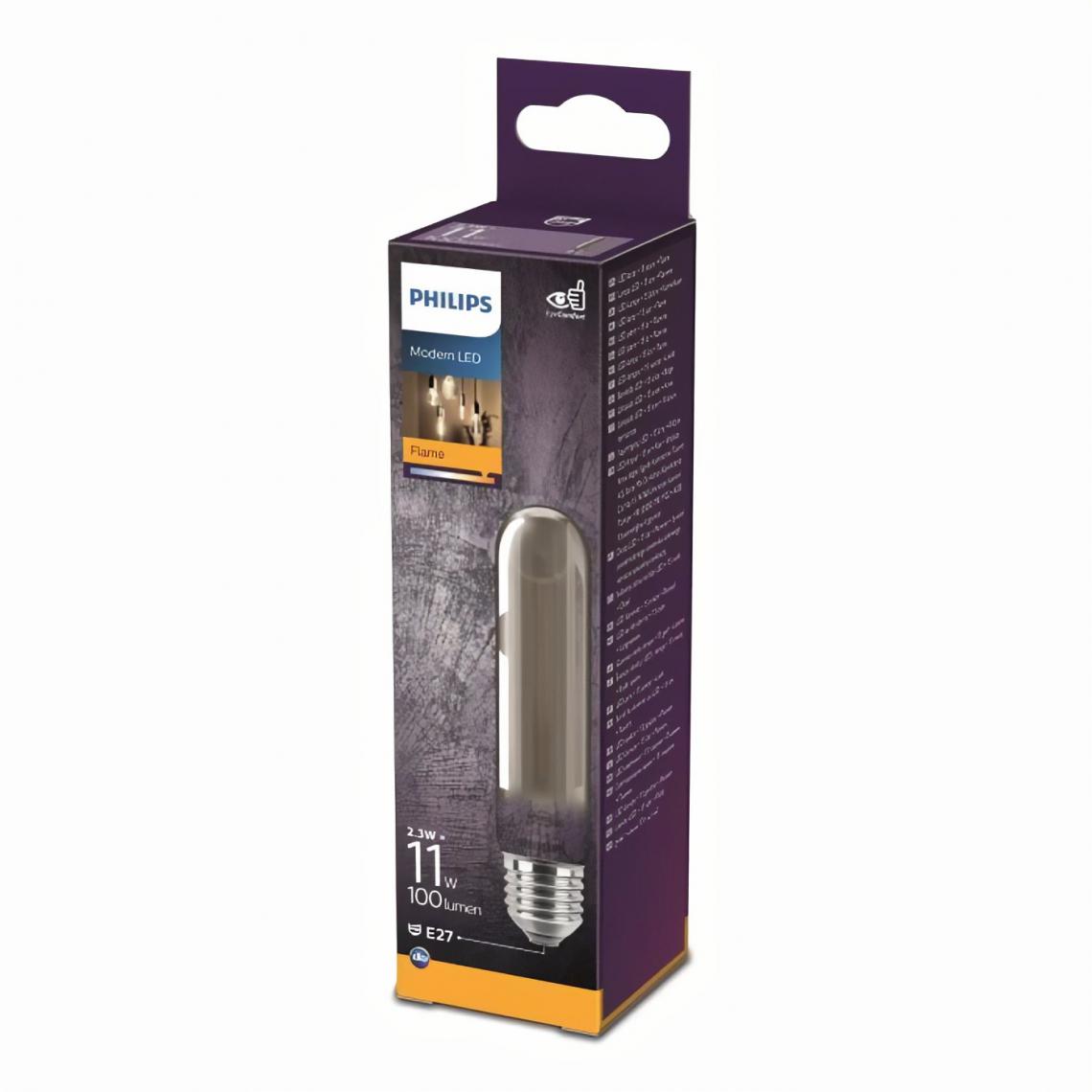 Philips - Philips ampoule LED Equivalent 11W E27 smoky Blanc chaud non dimmable, Verre - Ampoules LED