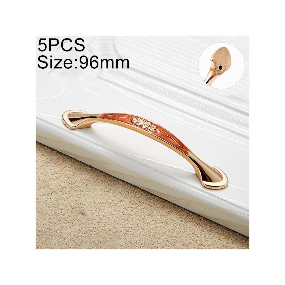 Wewoo - Poignée d'armoire 5 PCS 6026-96 style européen en alliage de zinc armoire penderie de porte de tiroirespacement de trou 96mm ambre rouge - Poignée de porte