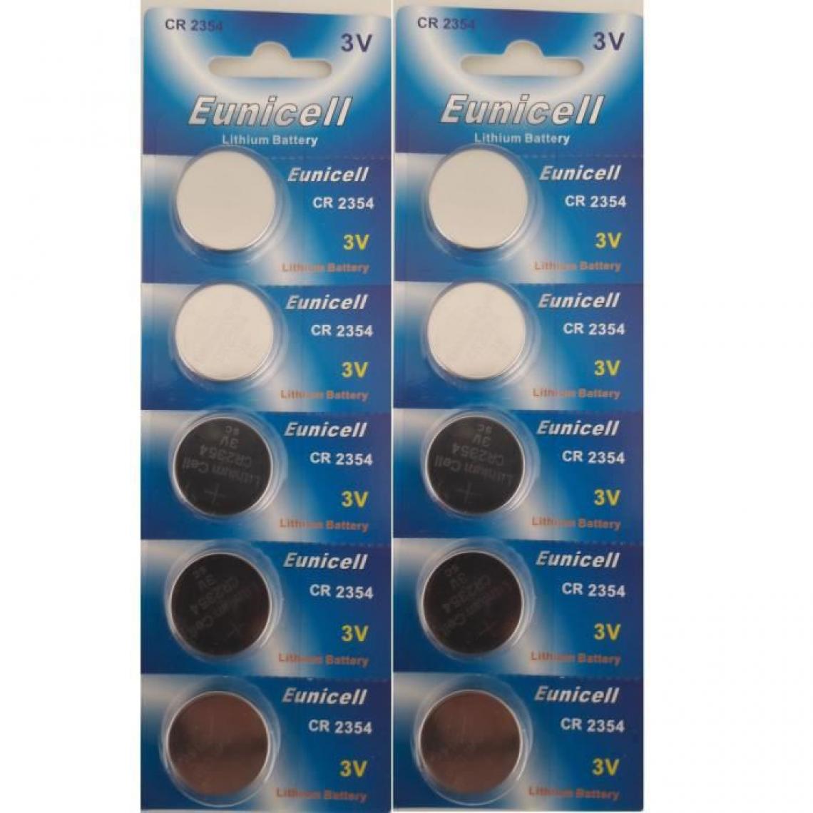 Eunicell - lot de 10 piles CR2354 sans rainure d'approfondissement 3 V Lithium Pile Bouton (2 blisters de 5 Piles) Eunicell - Piles standard
