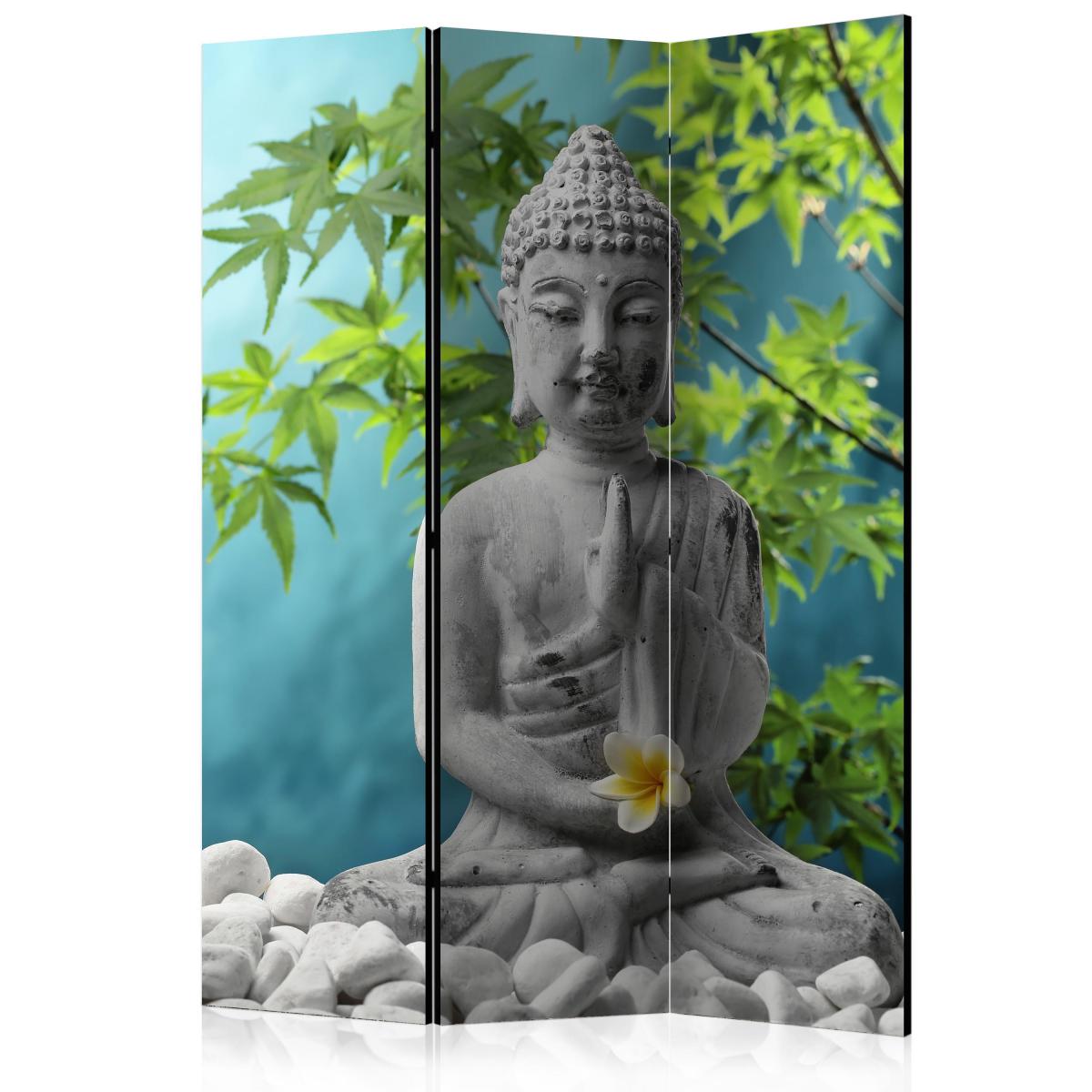 Bimago - Paravent 3 volets - Meditating Buddha [Room Dividers] - Décoration, image, art | 135x172 cm | - Cloisons