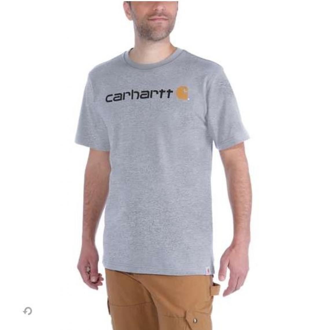 Carhartt - T-Shirt MC Core Logo 103361CARHARTT 034 Heather grey - Taille M - S1103361034M - Protections corps