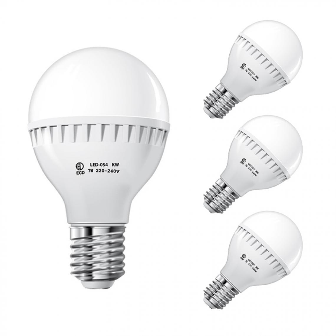 Ecd Germany - ECD Germany 3 x 7W E27 LED Lampe | 6000 Kelvin Blanc Froid | 458 Lumens | 220-240 V | Remplace une Ampoule Halogène de 45 W | Ampoules à Économie d'Énergie - Ampoules LED