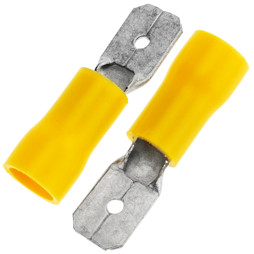 Bematik - Terminal Faston mâle 6,3 mm jaune Pack de 100 unités - Fils et câbles électriques