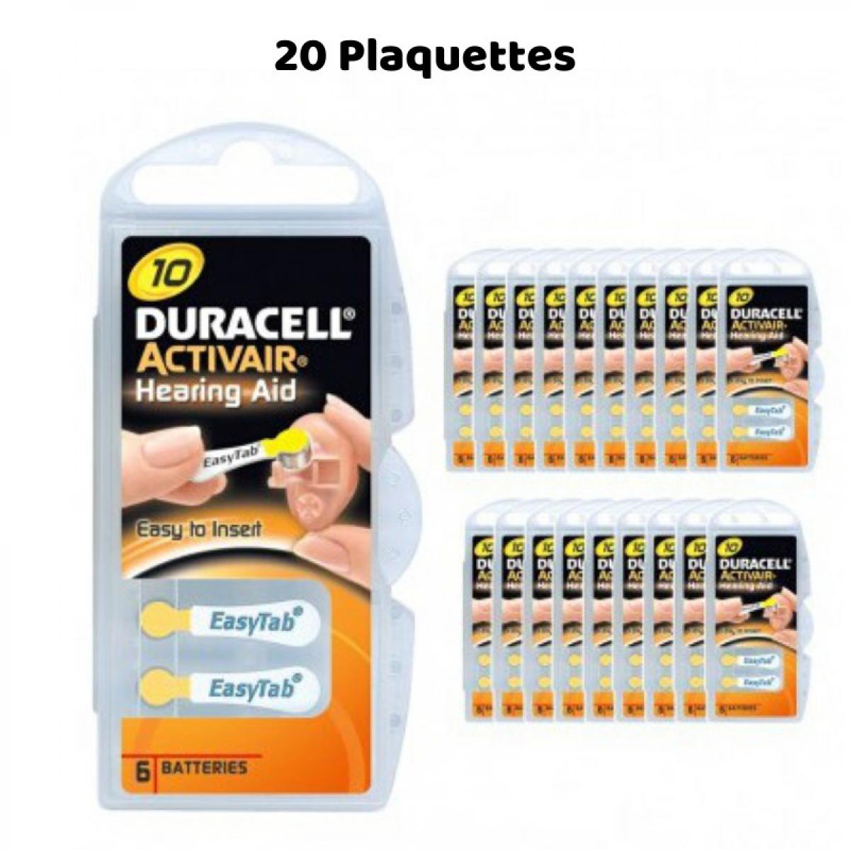 Duracell - Piles Auditives Duracell Activair 10, 20 Plaquettes - Piles rechargeables