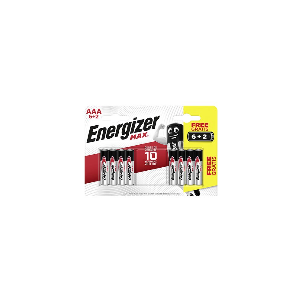 Energizer - Blister de 6 piles + 2 offertes LR3 Energizer Max - Piles rechargeables