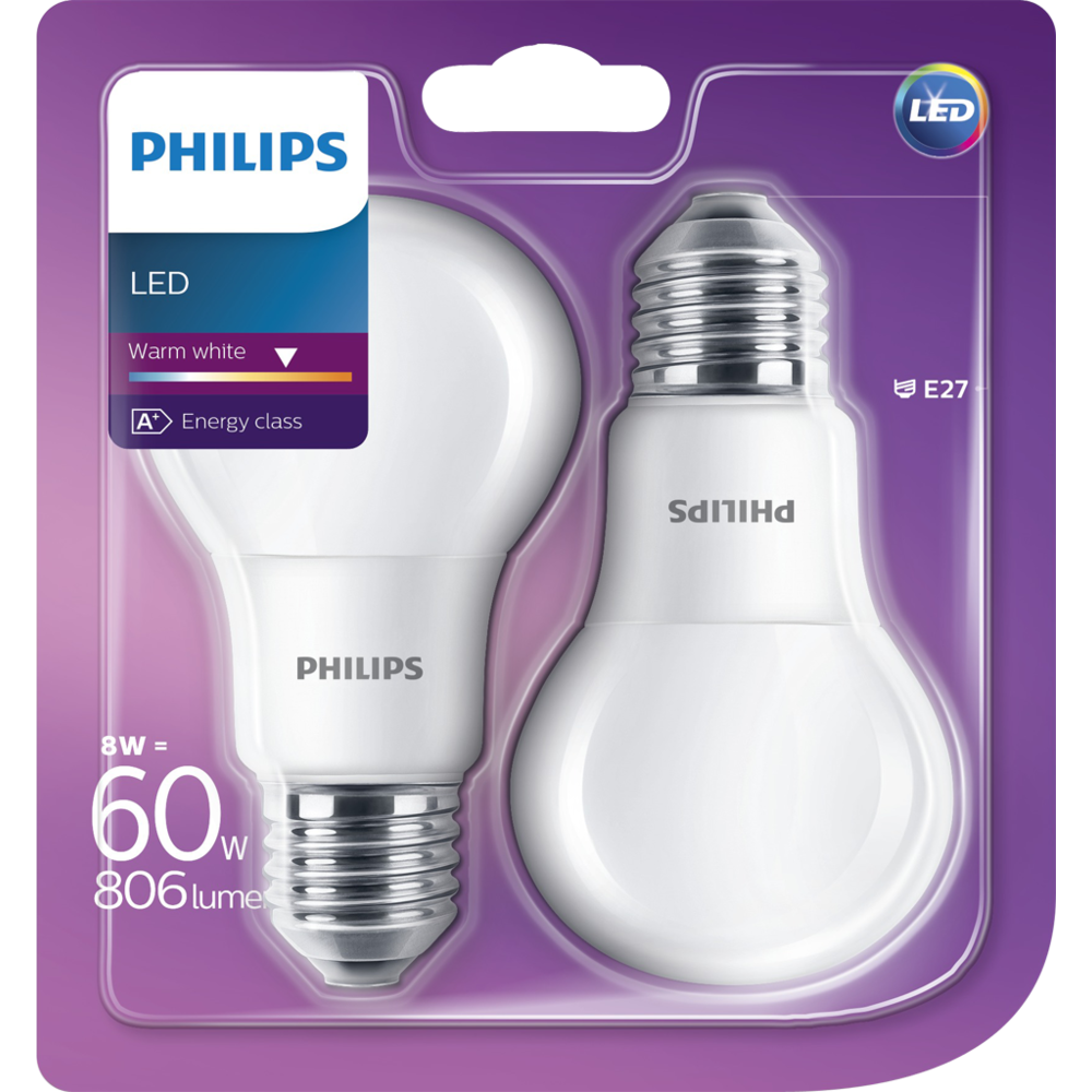 Philips - Philips Ampoule LED 2 pcs 8 W 806 Lumens 929001234361 - Ampoules LED