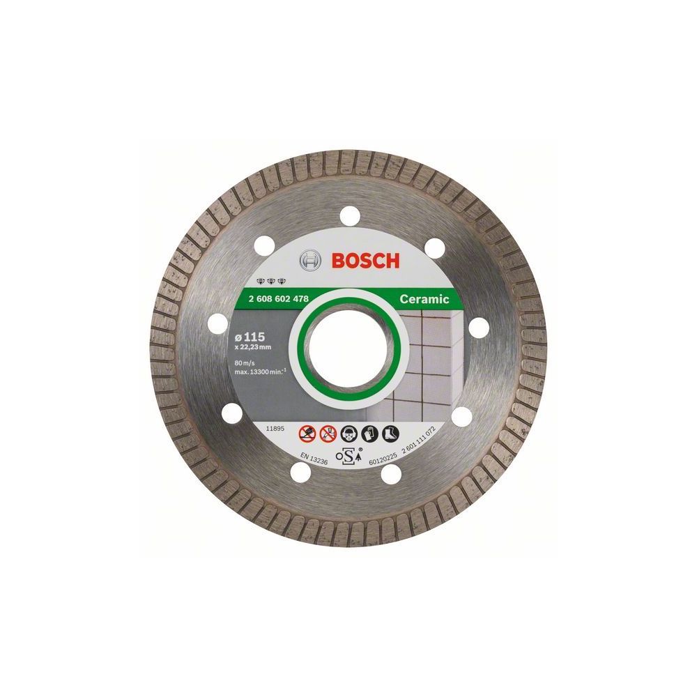 Bosch - Disque diamant spécial céramique pour meuleuses Ø115mm alésage 22,23mm 2608602478 - Accessoires sciage, tronçonnage