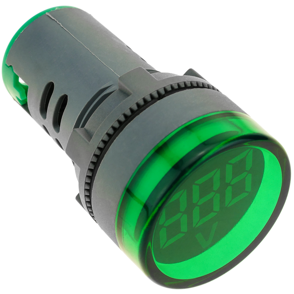Bematik - Affichage LCD à 3 chiffres vert avec voltmètre 50-500 VAC rond 22mm - Appareils de mesure