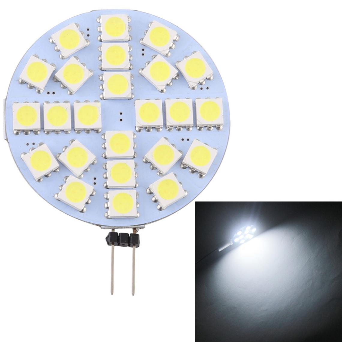 Wewoo - G4 24 LED SMD 5050 288LM 6000-6500K Ampoule de lampe de base à broche à économie d'énergie à intensité variableDC 12V lumière blanche - Ampoules LED
