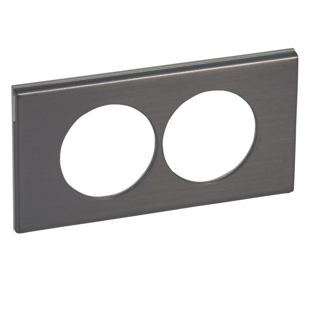Legrand - plaque céliane 2 postes inox black nickel pour la rénovation - Interrupteurs et prises en saillie