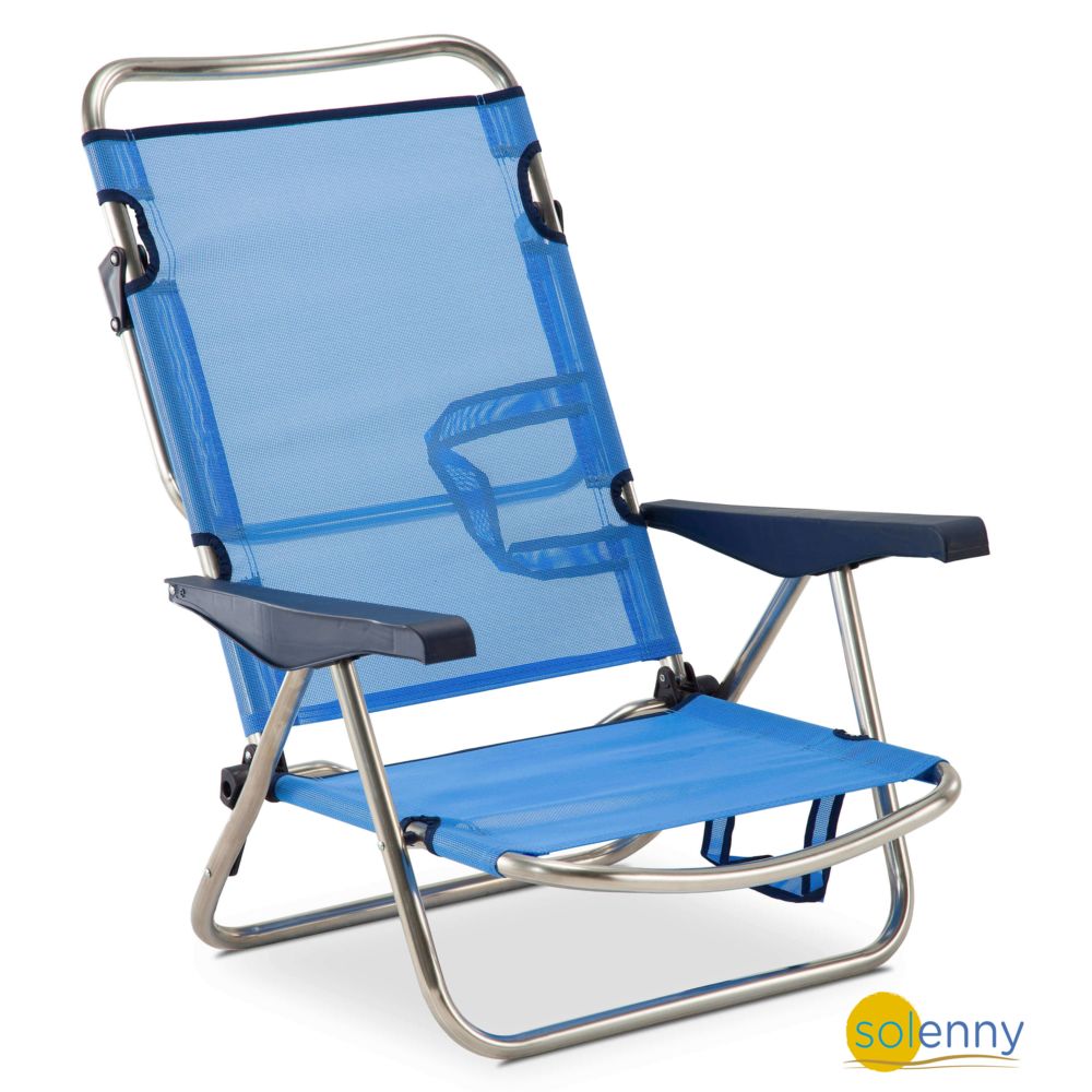 Solenny - Chaise plage-lit positions en aluminium et textilï¿½ne, patte du dossier pliable Solenny - Chaises de jardin