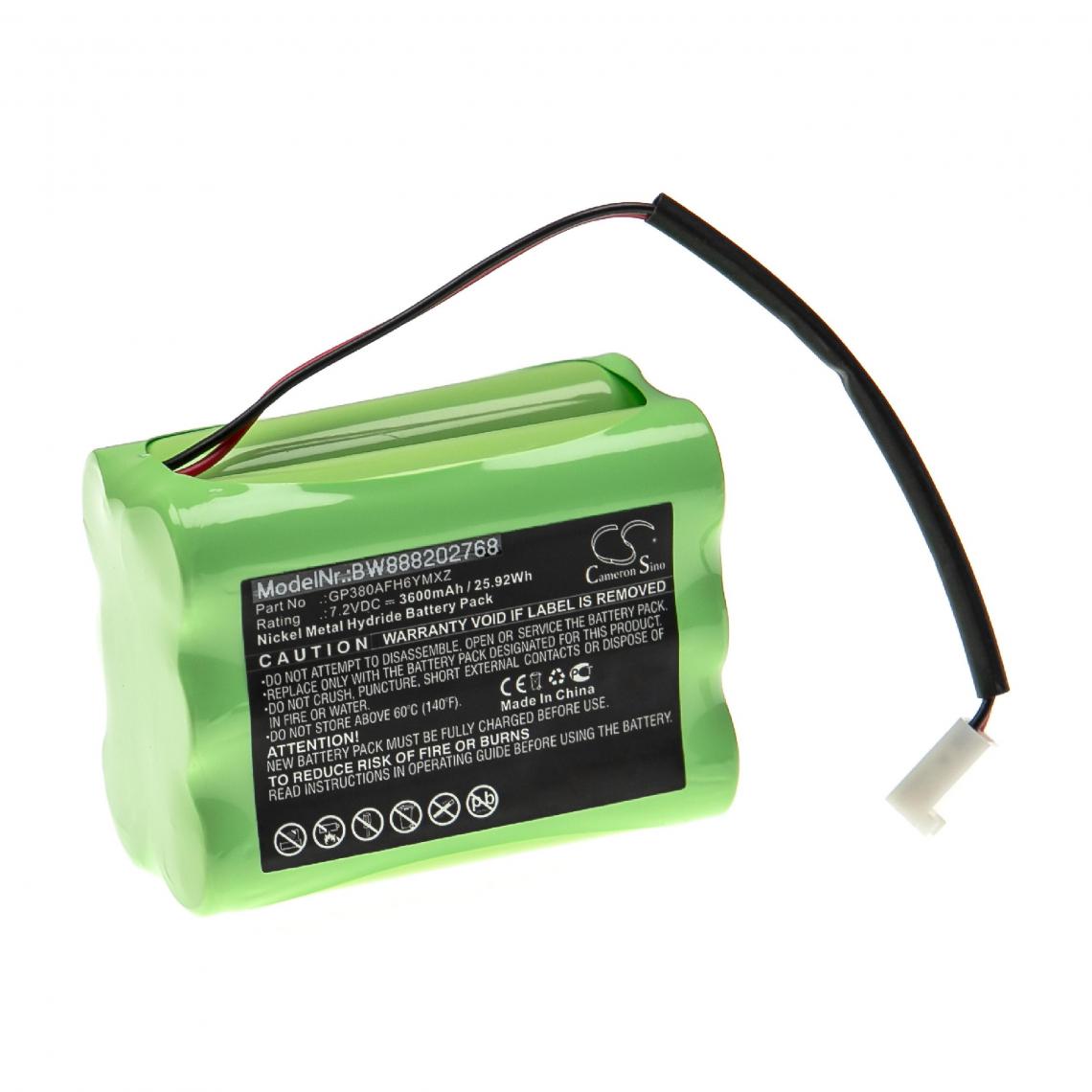Vhbw - vhbw Batterie compatible avec Megalite P-335 outil de mesure (3600mAh, 7,2V, NiMH) - Piles rechargeables