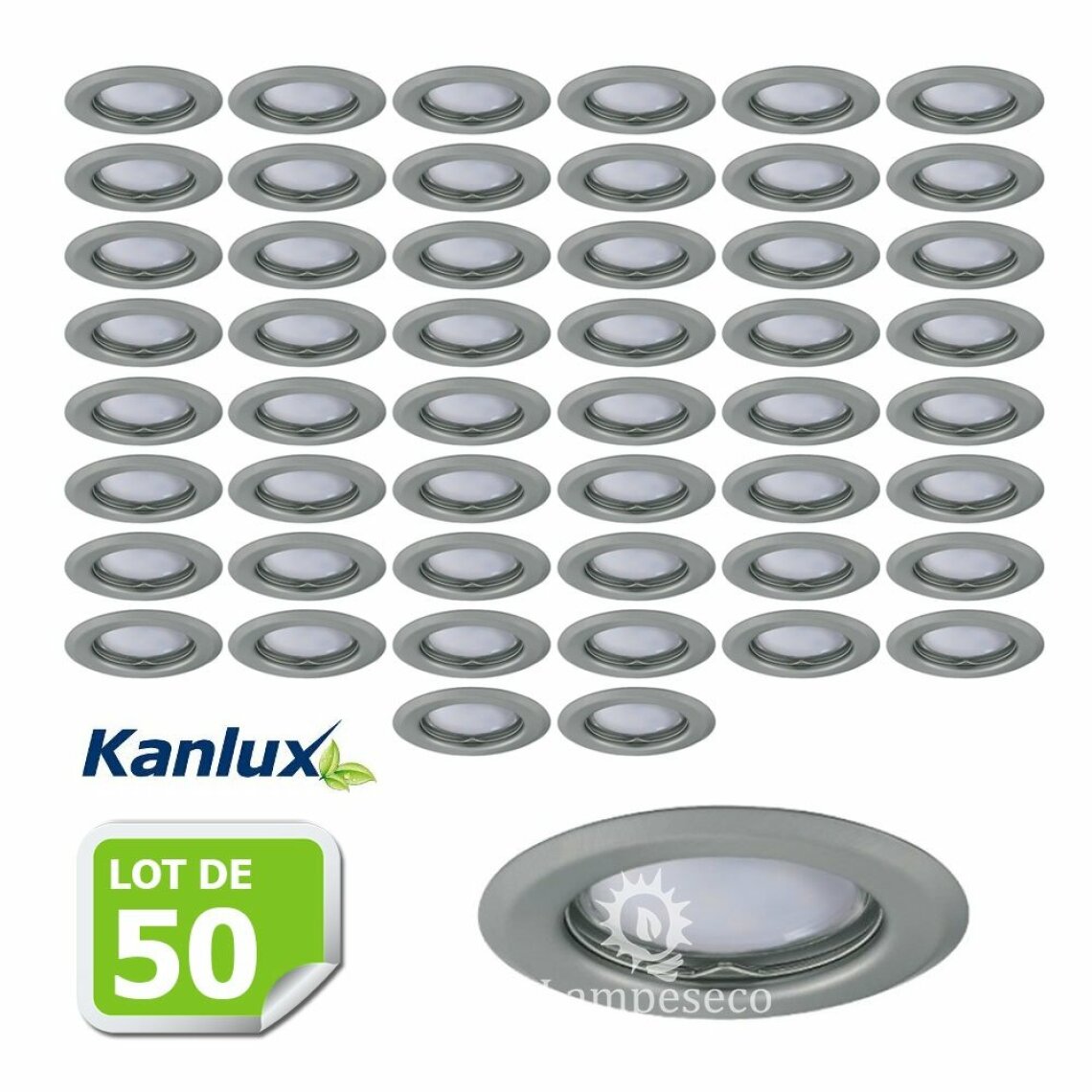 Kanlux - Lot de 50 Fixation de spot encastrable chrome matt D83mm marque Kanlux ref 26793 - Boîtes d'encastrement