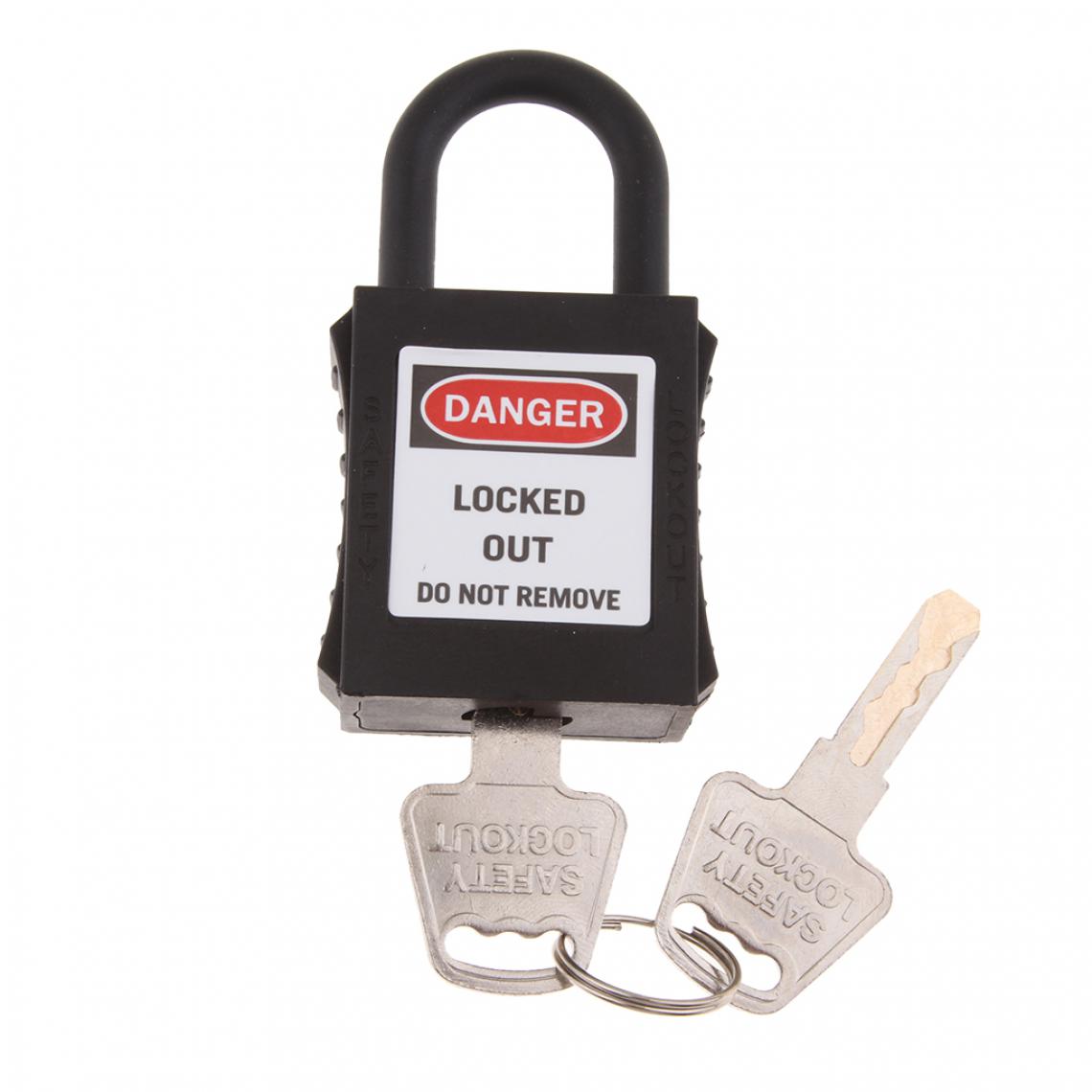 marque generique - Cadenas de consignation de sécurité à clé avec manille de hauteur différente de 25mm, noir_2 - Bloque-porte