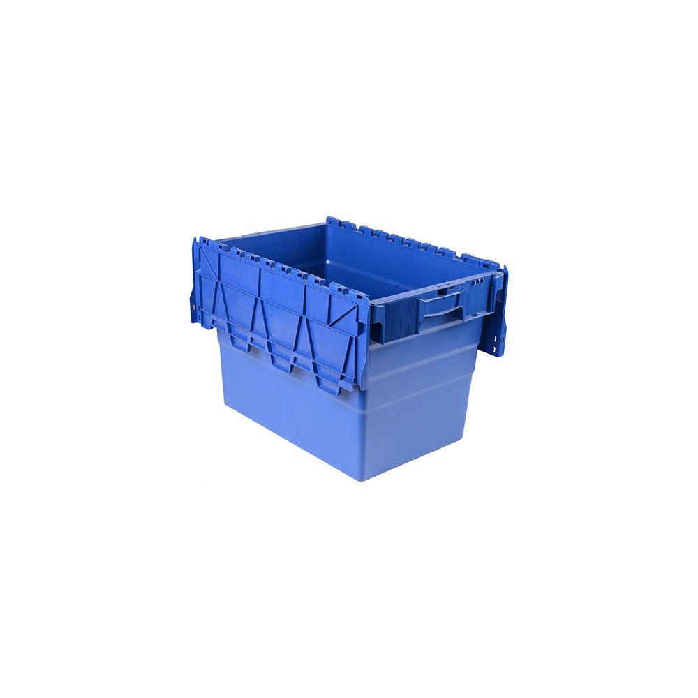 marque generique - Bac de stockage navette avec couvercle en plastique bleu - 78 litres - Diable, chariot