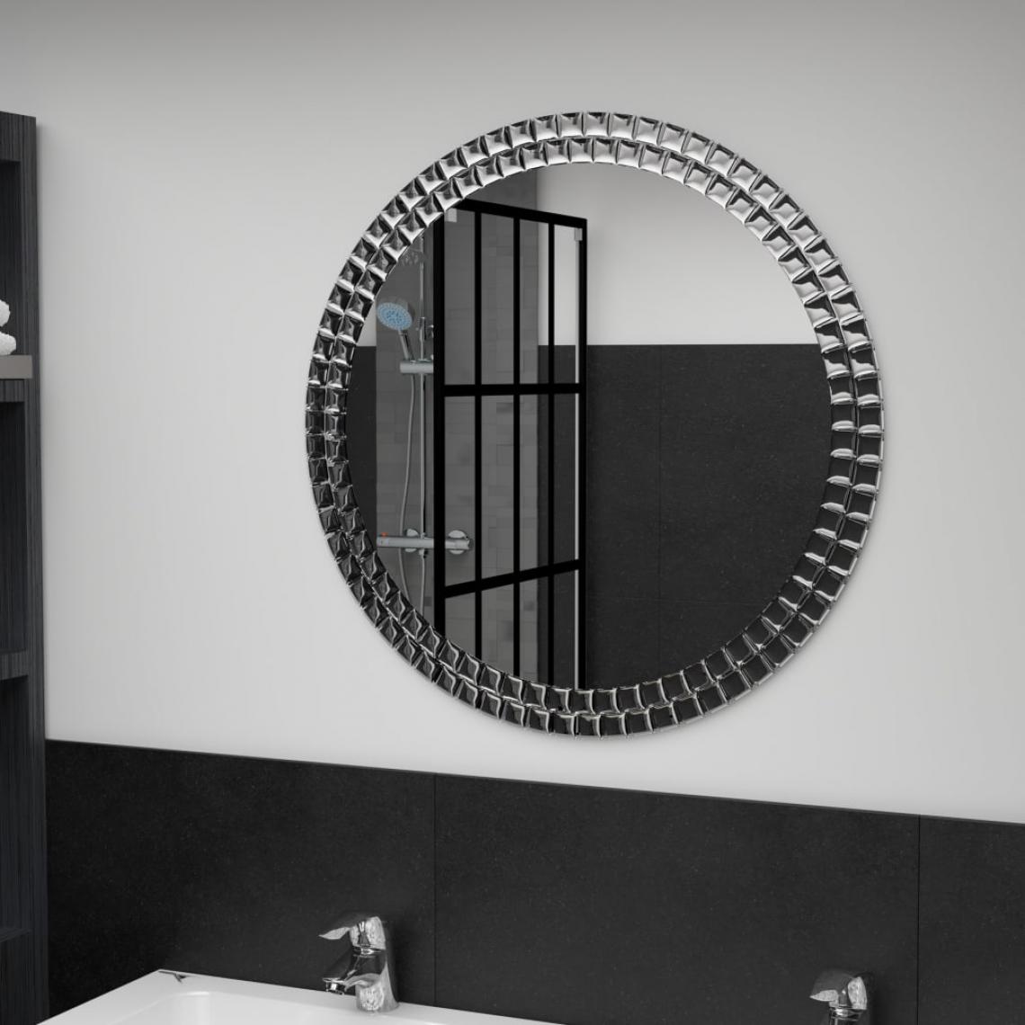 Chunhelife - Miroir mural Argenté 70 cm Verre trempé - Miroir de salle de bain